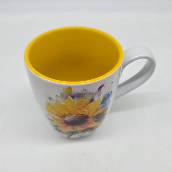 Dean Crouser Big Sky Carvers Large Mug Sunflower Watercolor Collectible 16oz - Picture 2 of 7
